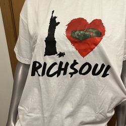 I ❤️ rich$oul t-shirts are now available sizes small-3x hmu 1 for $30 or 2 for $50 💪💯📦✅🔥