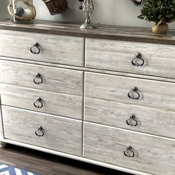 Beautiful wooden dresser one year old