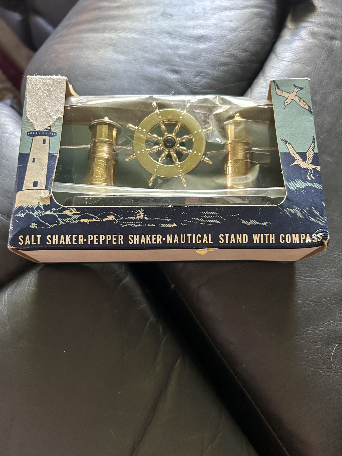 Nautical Salt And Pepper Shaker With Compass
