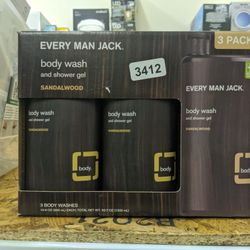 3 Pack Of Men's Body Wash Sandal Wood Scent