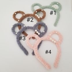 Faux Fur Fuzzy Bear Ears Headband with Faux Fur New