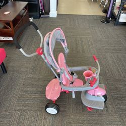 Radio Flyer, 4-in-1 Stroll 'N Trike with Activity Tray, Pink & Gray