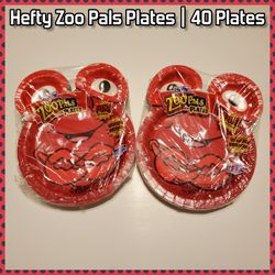 Hefty Zoo Pals Plates | 40 Plates [NEW]