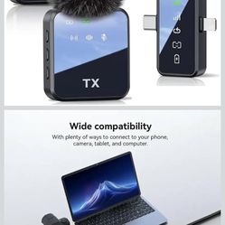 3-in-1 Mini Microphone for iPhone/Android/Camera, Hi-Fi Audio, 48kHz/24-bit, Wireless Microphones, 328ft Range, 20H Battery, Lapel Mic with Noise Redu