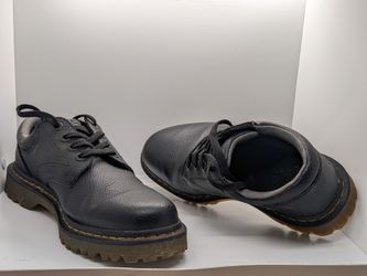 DR. MARTEN'S ASHFELD OXFORD LACE UP WORK SHOE 9 BLACK PEBBLED LEATHER AW004