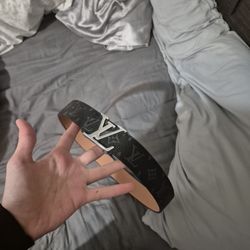 Lv Initial Silver Buckle Belt