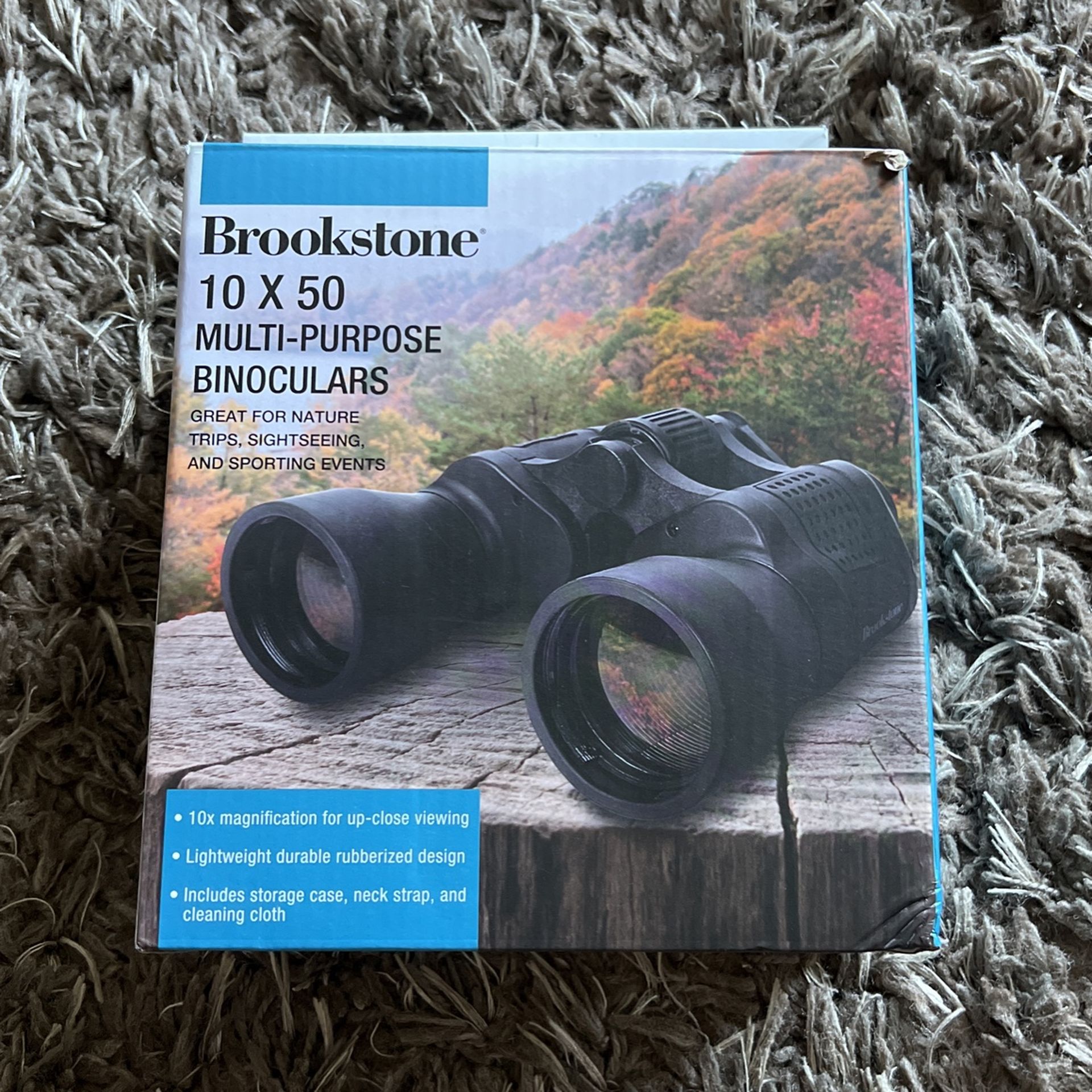 NEW BROOKSTONE 10x50 Multi Purpose Binoculars LIGHTWEIGHT W