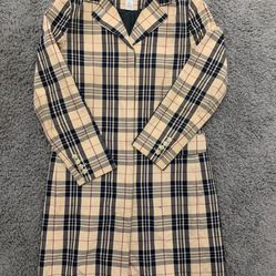 Women's Brooks Brothers Beige/Plaid w/new Lining Traditional Trench Size M