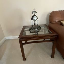 wood and glass table