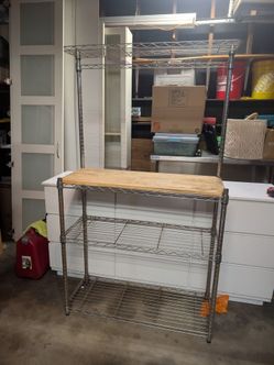 Metal framed bakers table