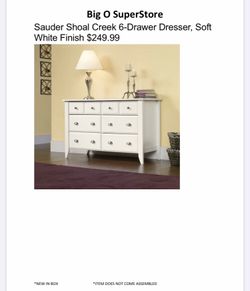 Sauter Shoal Creek six George dresser Soft White finish