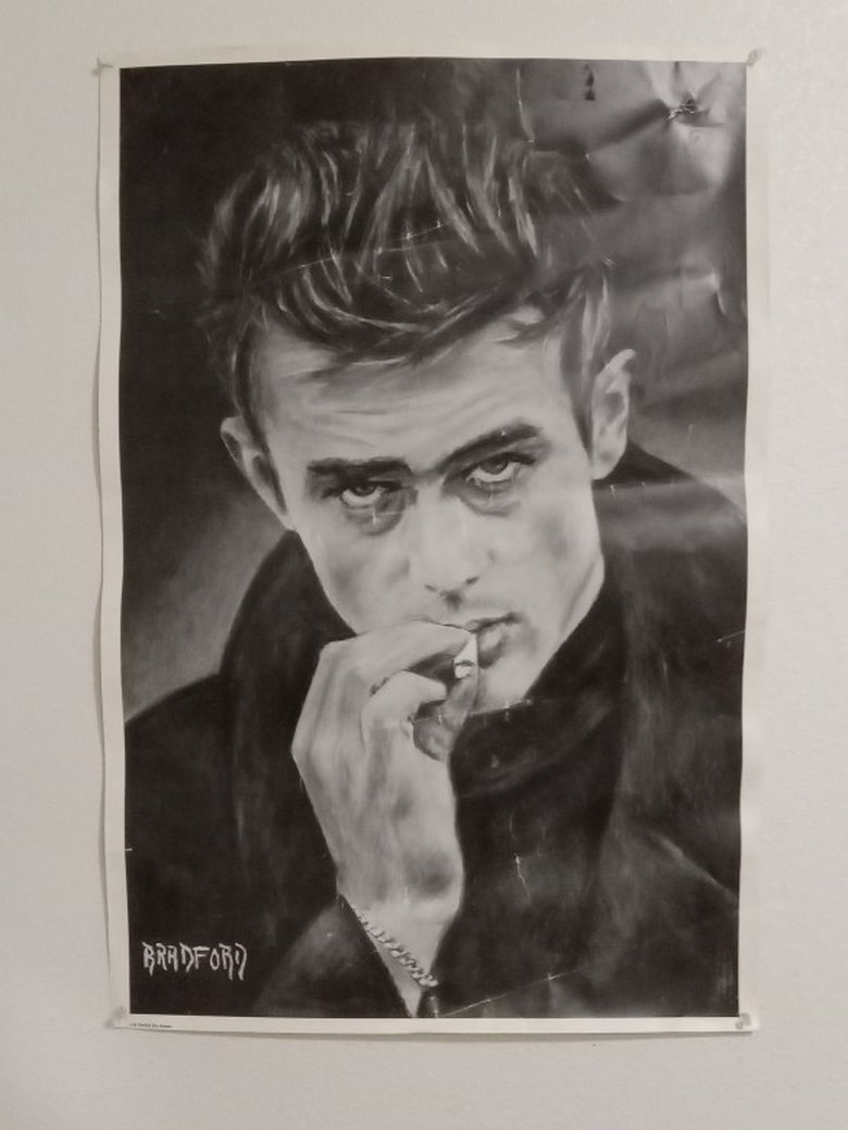 JAMES DEAN Art Print By BRADFORD JOHN SALAMON 1991 (35 by 24 inches)