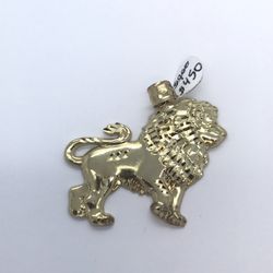 Gold 10k Lion Pendant New 