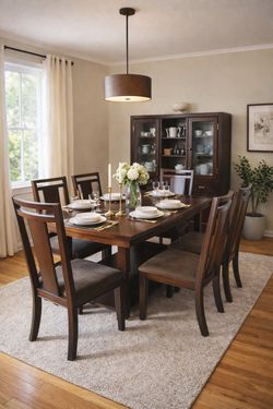 Broyhill Norther Lights Dining Set - Table with 6 Chairs, Solid Wood