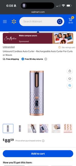 Unbound Cordless Auto Curler - Rechargeable Auto Curler For Curls or Waves
