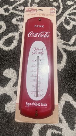 Vintage Coca-Cola retro THERMOMETER Soda Pop ADVERTISING Matel Sign