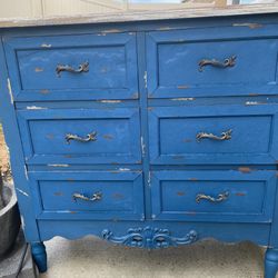 Blue Wooden Dresser
