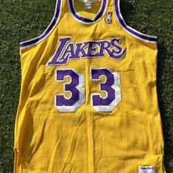 Vintage 80s-90s Sand Knit Kareem Abdul Jabbar Los Angeles Lakers Jersey 46 XL