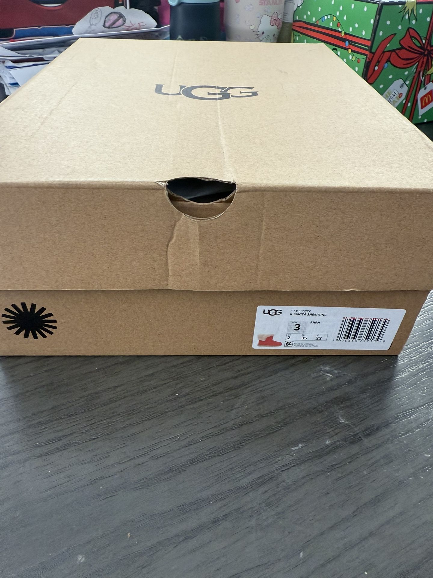 Pink And White Ugg Boots Size 3