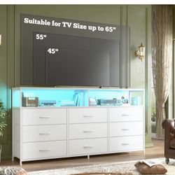 White 9 Dresser Draw For bedroom 