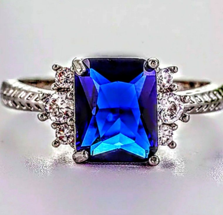 S925 Sapphire Ring Size 6