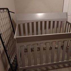 Gray Crib That Will Convert To Toddler Bed