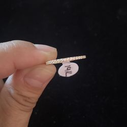 14k Gold CZ Band Ring 