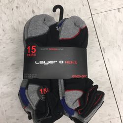 NWT Layer 8 Men’s Quick Dry Socks 15 Pairs