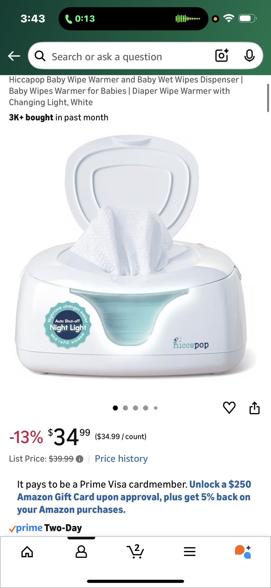 Hiccapop Baby Wipe Warmer