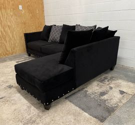 Black Velvet 2 Piece Sectional