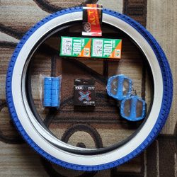 NEW Bicycle Bmx Parts Bundle 24" Blue