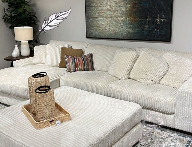 Lindyn İvory 3 Piece Sectional With Chaise🦋2,3,4.. Piece/Chaise Available🦋