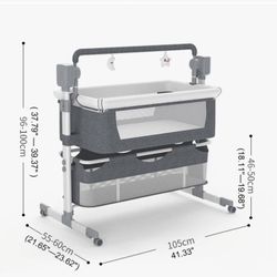 STEANNY ROCKING CRIB COLORS GREY AND BLUE