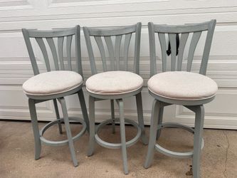 Set of 3 Counter Height swivel stools - gray