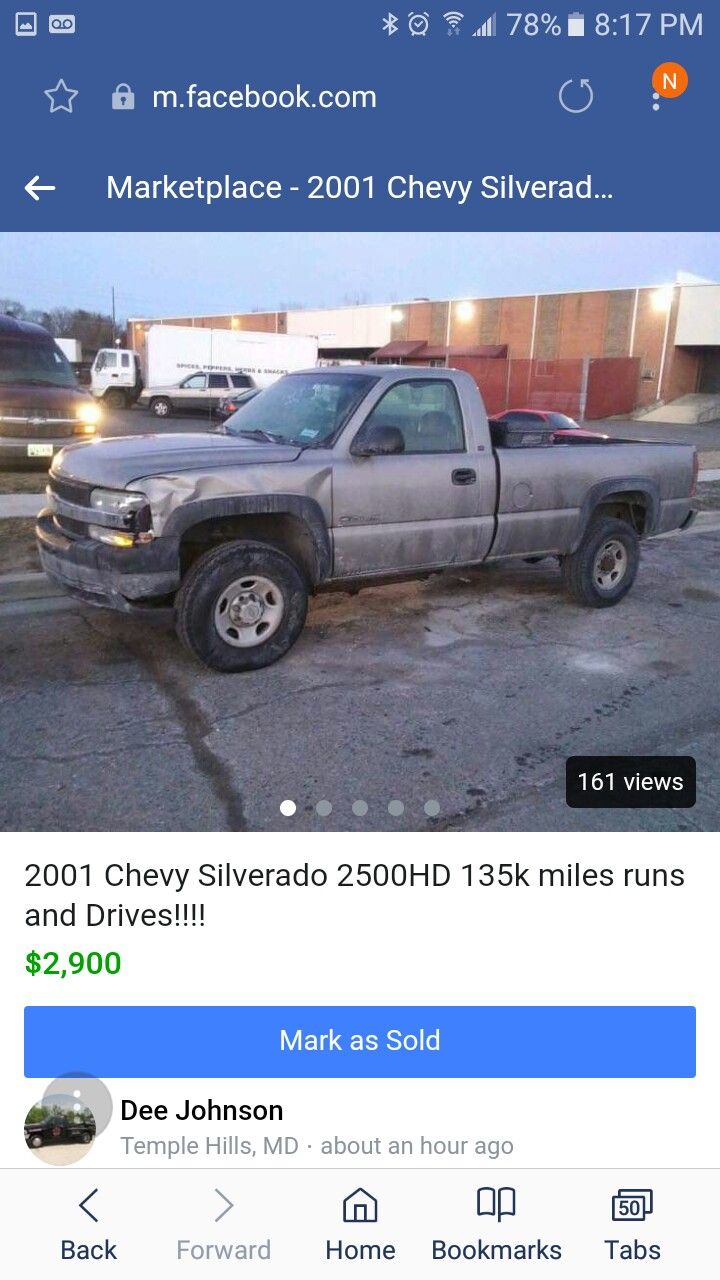 2001 Chevy Silverado 2500HD 130k Hwy miles runs and drives!!!