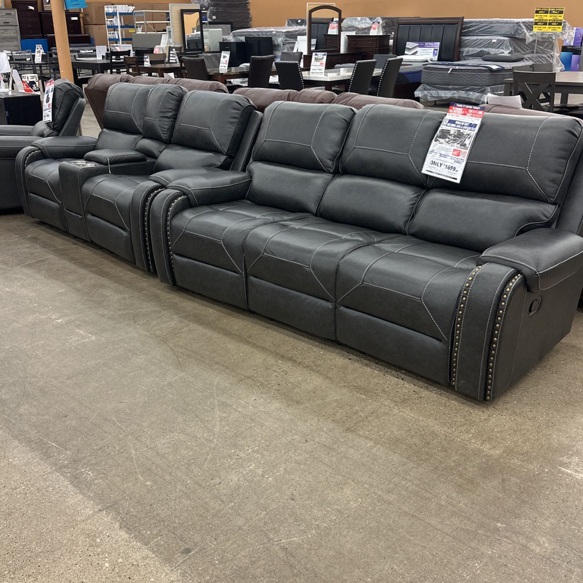 Winslow Grey Reclining Sofa/love $1699.99 For Both