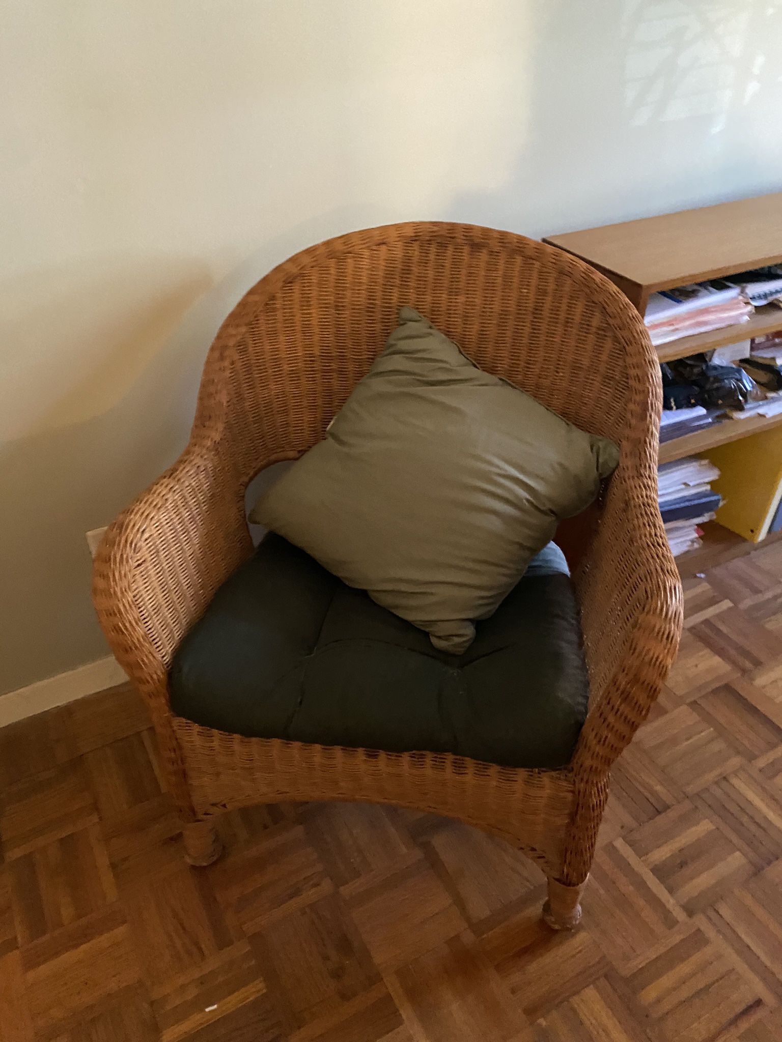 Vintage Retro Wicker armchair 