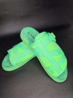 Draco Green Strappy Slide Sandals. 11-12