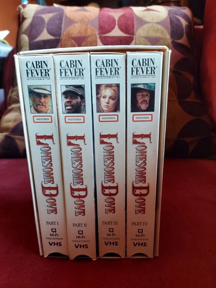 For sale lonesome Dove Movies VHS tapes Part 1-2-3 and 4 For the Western lover $20 Or best offer