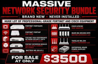 🔥 MASSIVE NETWORK SECURITY BUNDLE – BRAND NEW 🔥

Huge lot of professional-grade Fortinet & Cisco equipment. 
Everything is NEW, factory-packed, and