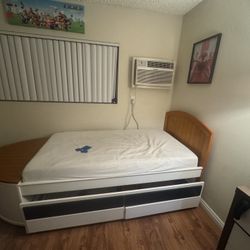 Twin Bed With Storage And Cabinets 