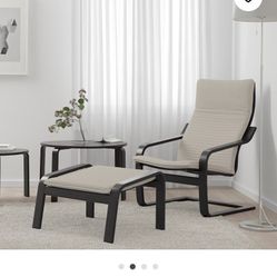 Ikea poang chair with ottoman