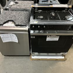 Samsung 2 Piece Kitchen Bundle - Gas Slide In Range & Dishwasher 
