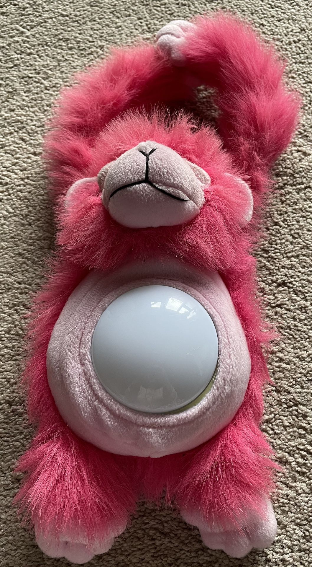7”-wide by 12”-tall pink hanging monkey