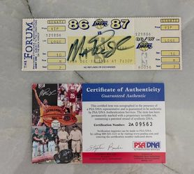 Magic Johnson Signed 1986-87 Lakers Ticket w/ PSA DNA - SEND OFFERS!