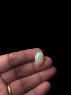 Natural Ethiopian Welo Opal 8.2 Ct Oval Cabochon Multi Color Fire Loose Gemstone