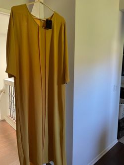 Mustard Yellow Maxi Abaya Dress with Tags size M