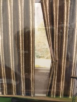 Two Dark burgundy fancy panels 54 W x 84 L