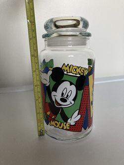 Mickey Minnie Mouse Donald Duck Glass Jar