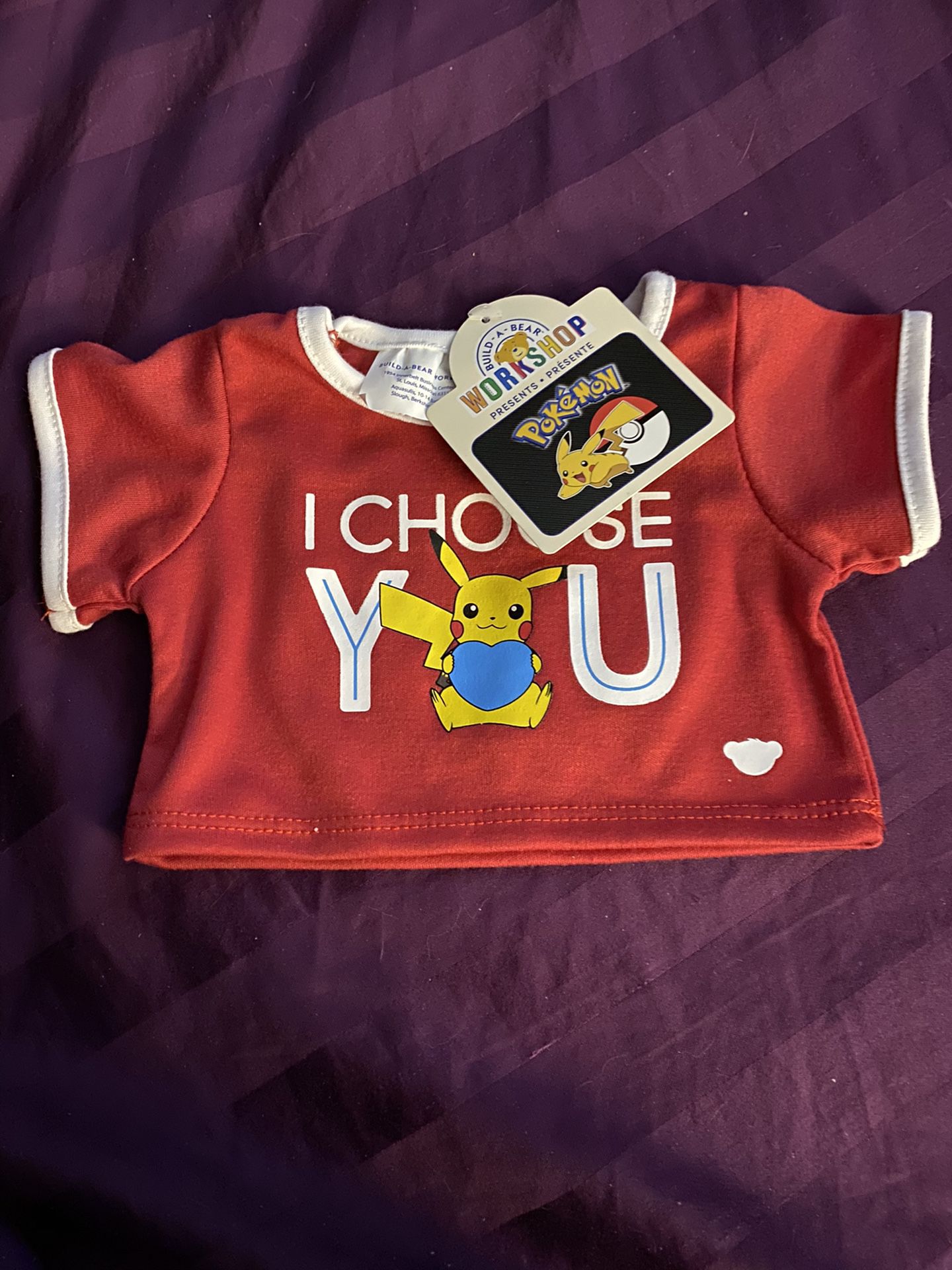 Pokemon build a bear valentines shirt